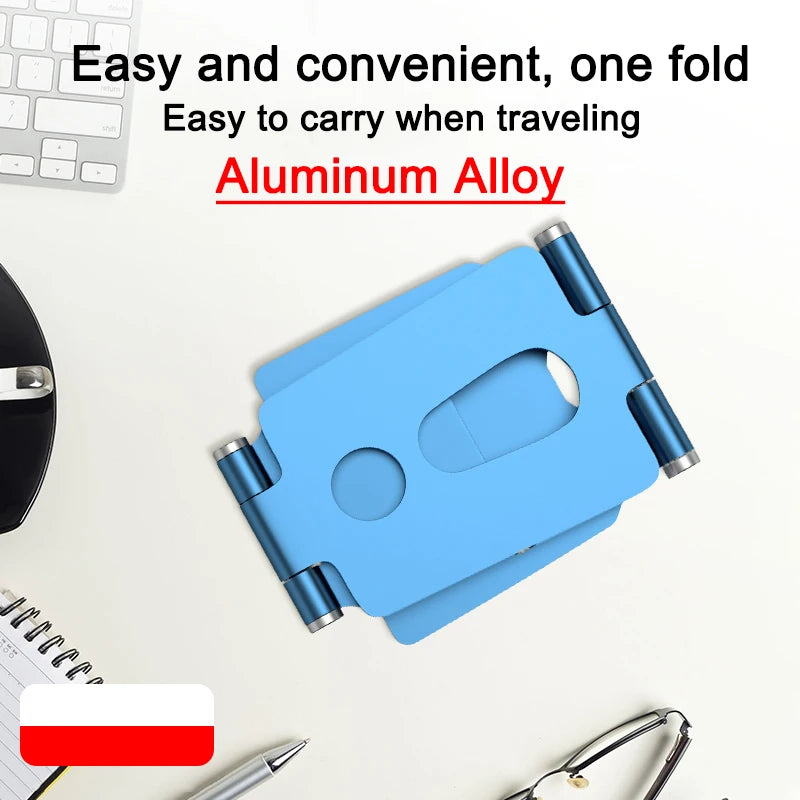 Aluminum Foldable Phone Stand - Sturdy and compact, easy to carry. - Horizontal and Portrait