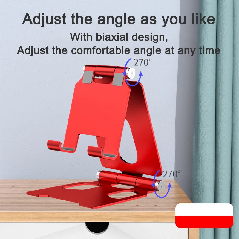 Aluminum Foldable Phone Stand - Sturdy and compact, easy to carry. - Horizontal and Portrait