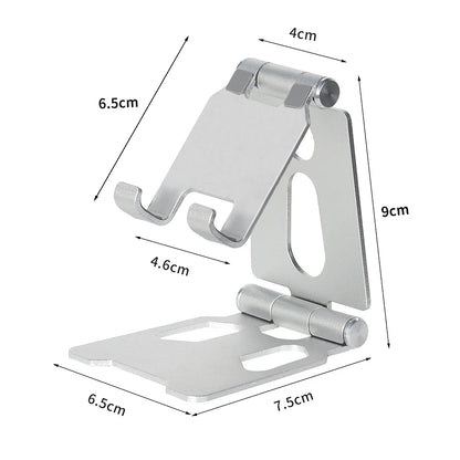 Aluminium telefoonstandaard opvouwbaar - Stevig en compact, makkelijk mee te nemen. - Horizontaal en Portrait