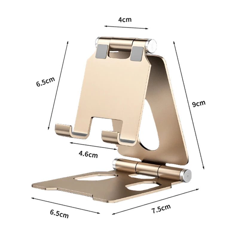 Aluminium telefoonstandaard opvouwbaar - Stevig en compact, makkelijk mee te nemen. - Horizontaal en Portrait