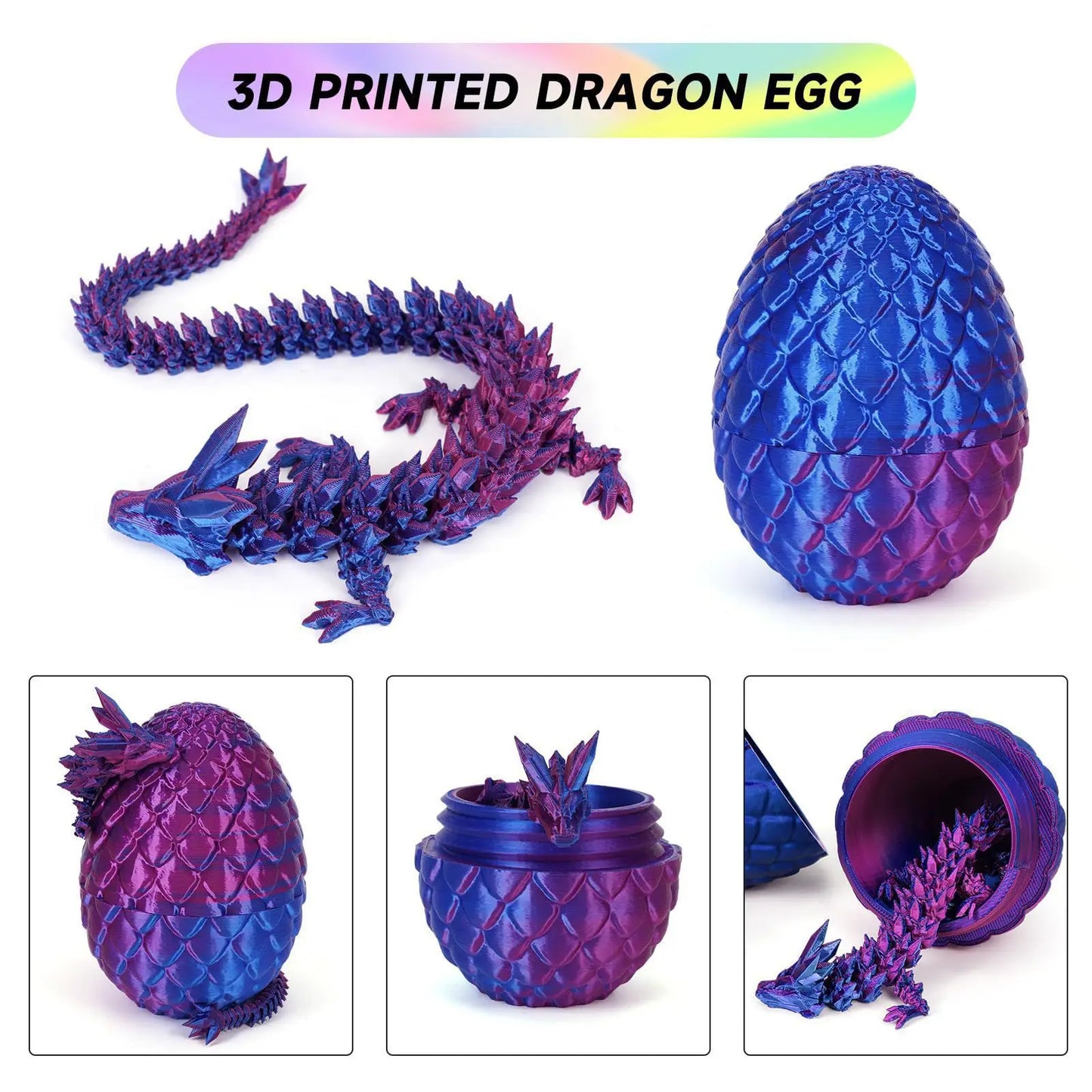 3D geprinte draak - Leuk voor op het bureau of als speelgoed