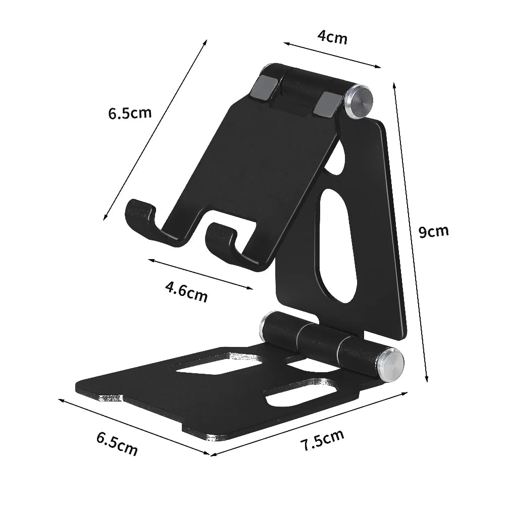 Aluminium telefoonstandaard opvouwbaar - Stevig en compact, makkelijk mee te nemen. - Horizontaal en Portrait
