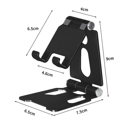 Aluminium telefoonstandaard opvouwbaar - Stevig en compact, makkelijk mee te nemen. - Horizontaal en Portrait